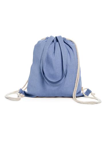 Bolsa de tela Teguise algodón reciclado con cuerdas y asas largas 140g/m2 colores PERSONALIZABLE