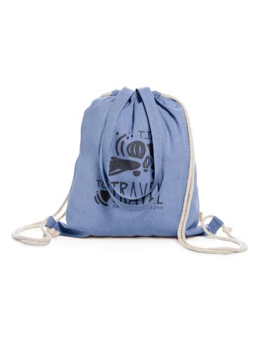 Bolsa de tela Teguise algodón reciclado con cuerdas y asas largas 140g/m2 colores PERSONALIZABLE