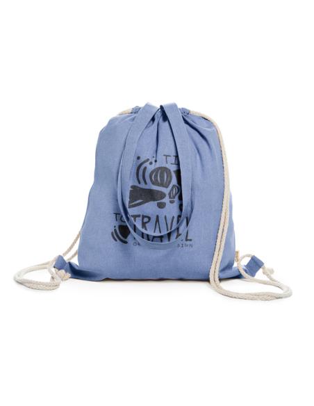 Bolsa de tela Teguise algodón reciclado con cuerdas y asas largas 140g/m2 colores PERSONALIZABLE