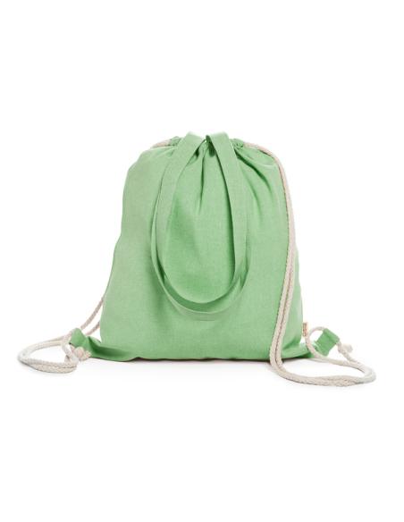 Bolsa de tela Teguise algodón reciclado con cuerdas y asas largas 140g/m2 colores PERSONALIZABLE