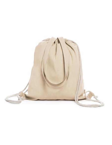 Bolsa de tela Teguise algodón reciclado con cuerdas y asas largas 140g/m2 colores PERSONALIZABLE