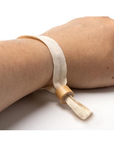 Pulsera de algodón Adeje con cierre de seguridad de bambú PERSONALIZABLE