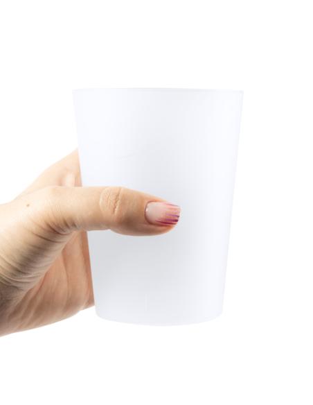 Vaso de PP reutilizable Candelaria con acabado translúcido 500ml PERSONALIZABLE