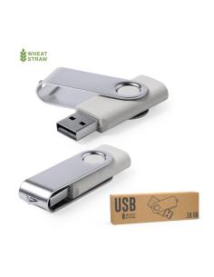 Memoria USB de caña de trigo y metal Whyalla giratoria 16GB PERSONALIZABLE 2