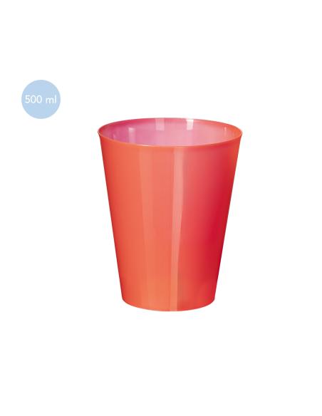 Vaso de PP reutilizable Burnie con acabado en colores translúcidos flexible 500ml PERSONALIZABLE