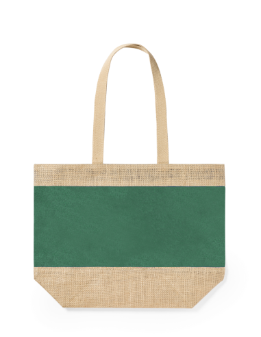 Bolsa Málaga de yute y algodón laminado con asas largas colores PERSONALIZABLE