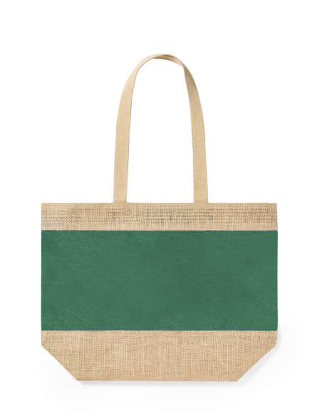 Bolsa Málaga de yute y algodón laminado con asas largas colores PERSONALIZABLE