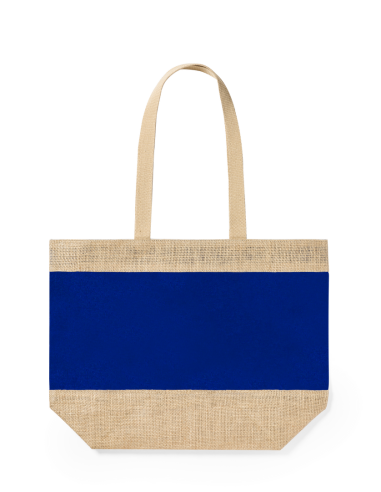 Bolsa Málaga de yute y algodón laminado con asas largas colores PERSONALIZABLE