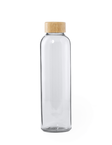 Botella de cristal Girona con tapa de bambú sin BPA 500ml PERSONALIZABLE