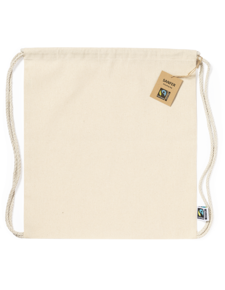 Bolsa de tela Nova algodón con cuerdas 180g/m2 natur Fair Trade PERSONALIZABLE