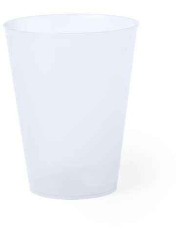 Vaso de PP Indore reutilizable con acabado translúcido flexible 500ml PERSONALIZABLE