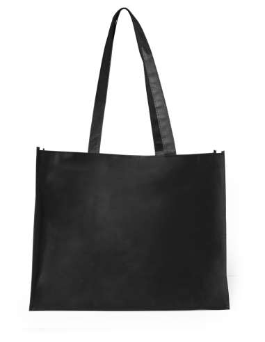 Bolsa Hervey de non-woven 100g/m2 asas largas negras y fuelle varios colores PERSONALIZABLE