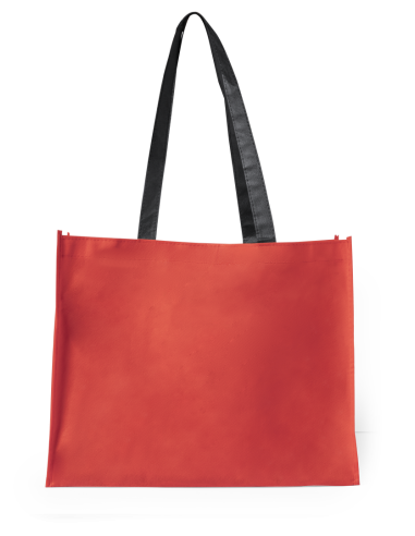 Bolsa Hervey de non-woven 100g/m2 asas largas negras y fuelle varios colores PERSONALIZABLE
