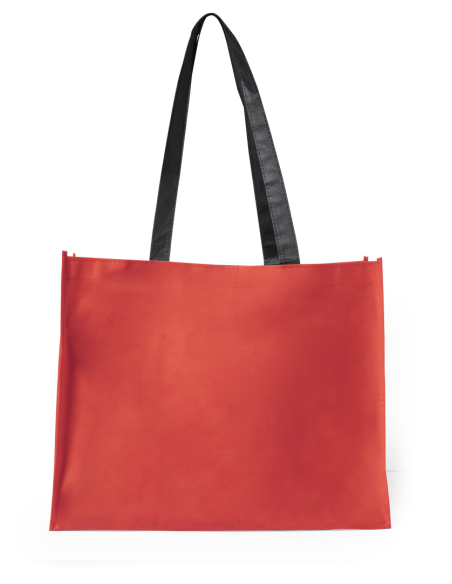 Bolsa Hervey de non-woven 100g/m2 asas largas negras y fuelle varios colores PERSONALIZABLE