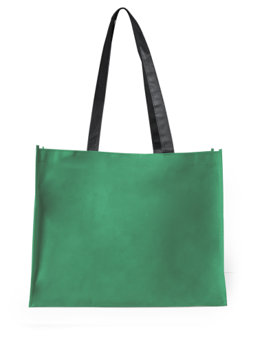 Bolsa Hervey de non-woven 100g/m2 asas largas negras y fuelle varios colores PERSONALIZABLE