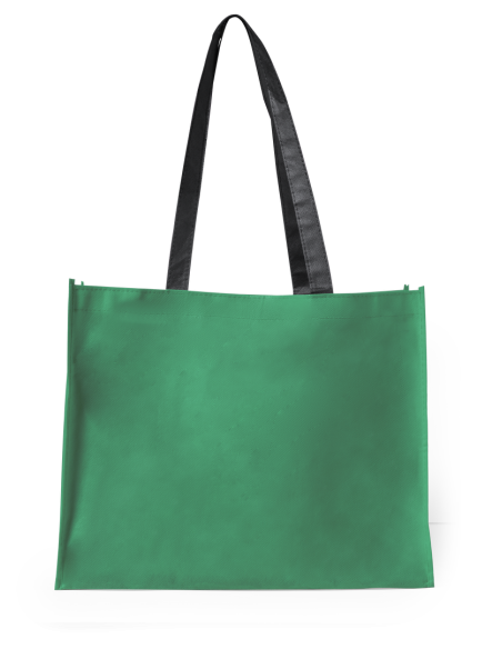 Bolsa Hervey de non-woven 100g/m2 asas largas negras y fuelle varios colores PERSONALIZABLE