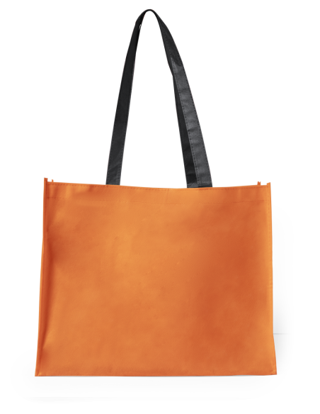 Bolsa Hervey de non-woven 100g/m2 asas largas negras y fuelle varios colores PERSONALIZABLE