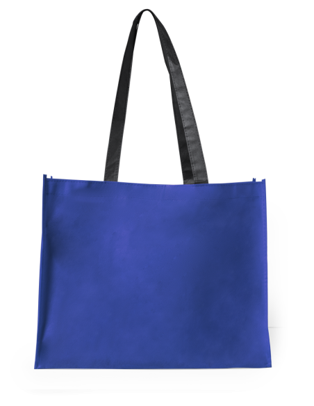 Bolsa Hervey de non-woven 100g/m2 asas largas negras y fuelle varios colores PERSONALIZABLE