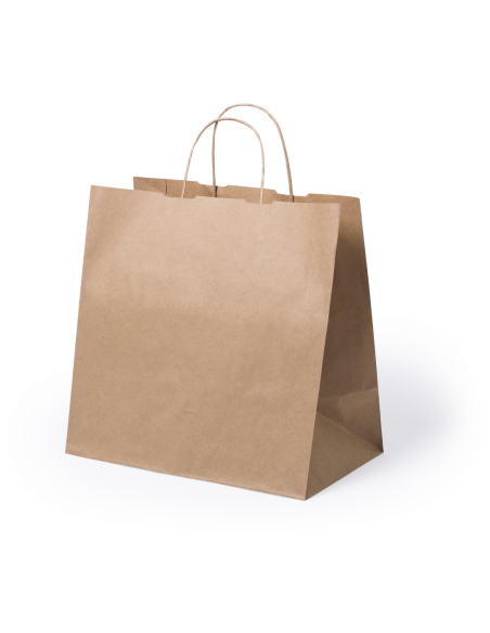 Bolsa de papel reciclado TAKE AWAY 80g/m2 kraft PERSONALIZABLE