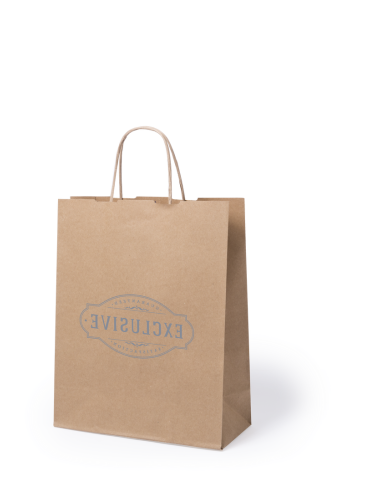 Bolsa de papel reciclado Barrow mediana 100g/m2 kraft PERSONALIZABLE