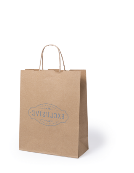 Bolsa de papel reciclado Barrow mediana 100g/m2 kraft PERSONALIZABLE
