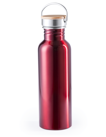 Botella agua de acero inoxidable Nasice con tapa de bambú sin BPA 800ml PERSONALIZABLE