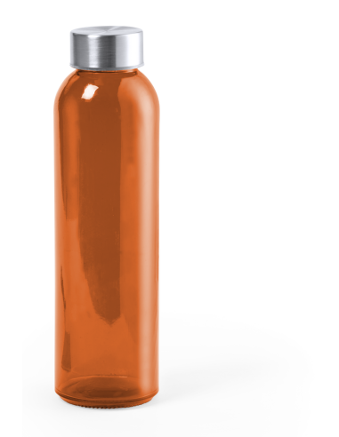 Botella de cristal Metkovic con tapa de acero inoxidable sin BPA colores 500ml PERSONALIZABLE