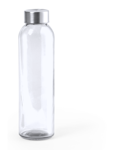 Botella de cristal Metkovic con tapa de acero inoxidable sin BPA colores 500ml PERSONALIZABLE