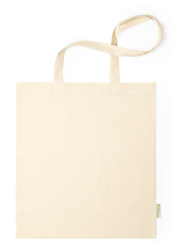 Bolsa de tela Logroño algodón orgánico 120g/m2 natur asas largas PERSONALIZABLE