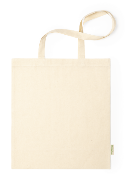 Bolsa de tela Logroño algodón orgánico 120g/m2 natur asas largas PERSONALIZABLE