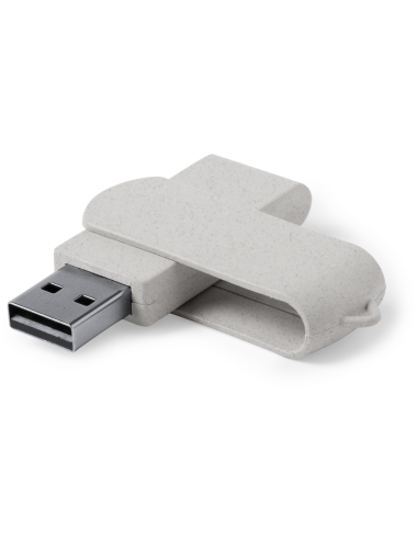 Memoria USB de caña de trigo Novalja giratoria 16GB PERSONALIZABLE