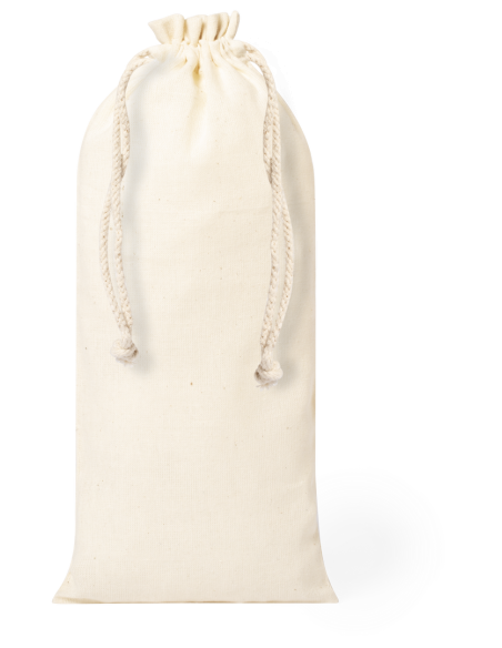 Bolsa de tela Kolkata algodón con cuerdas para botellas 105g/m2 natur PERSONALIZABLE