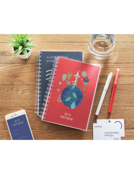 Libreta espiral A5 con cubierta de RPET Srinagar PERSONALIZABLE