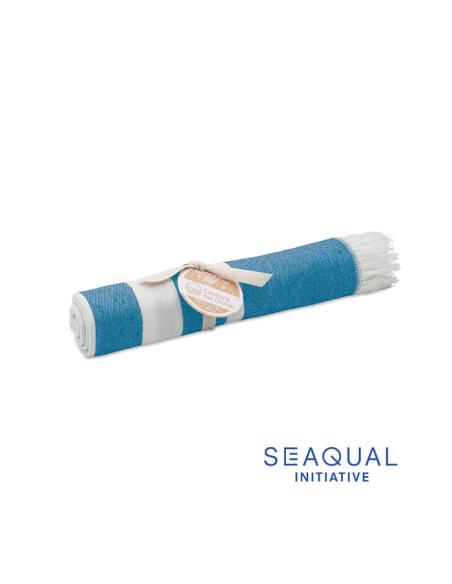 Toalla de playa SEAQUAL® algodón y poliéster reciclado 300g/m2 PERSONALIZABLE