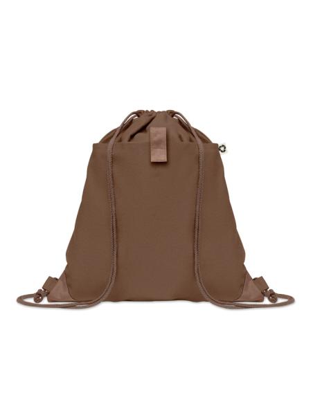 Bolsa de tela algodón reciclado Davao con cuerdas y bolsillo 220g/m2  PERSONALIZABLE