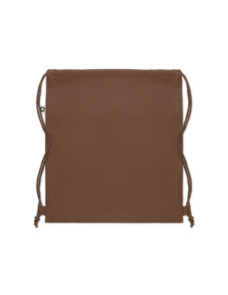Bolsa de tela algodón reciclado Davao con cuerdas y bolsillo 220g/m2  PERSONALIZABLE
