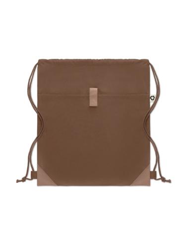Bolsa de tela algodón reciclado Davao con cuerdas y bolsillo 220g/m2  PERSONALIZABLE