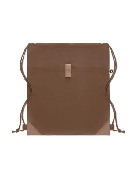 Bolsa de tela algodón reciclado Davao con cuerdas y bolsillo 220g/m2  PERSONALIZABLE
