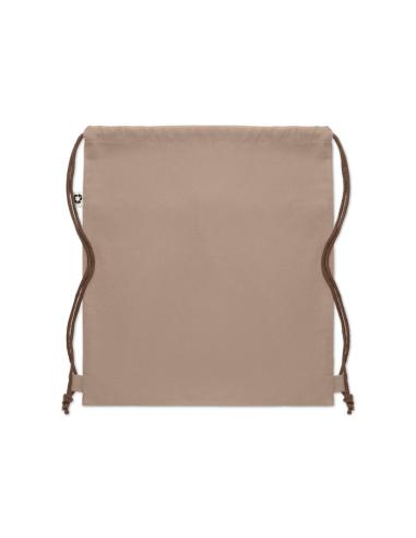 Bolsa de tela algodón reciclado Davao con cuerdas y bolsillo 220g/m2  PERSONALIZABLE