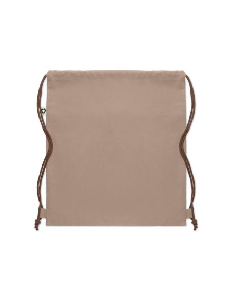 Bolsa de tela algodón reciclado Davao con cuerdas y bolsillo 220g/m2  PERSONALIZABLE
