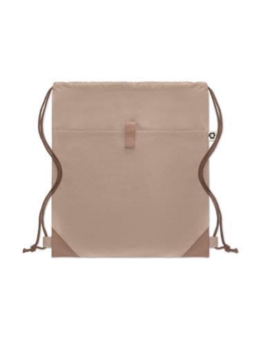 Bolsa de tela algodón reciclado Davao con cuerdas y bolsillo 220g/m2  PERSONALIZABLE