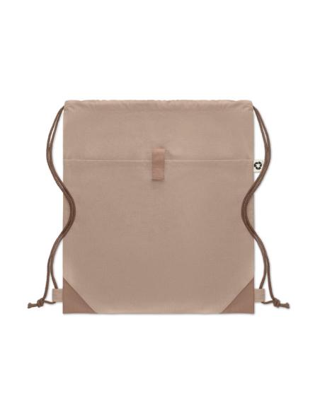Bolsa de tela algodón reciclado Davao con cuerdas y bolsillo 220g/m2  PERSONALIZABLE
