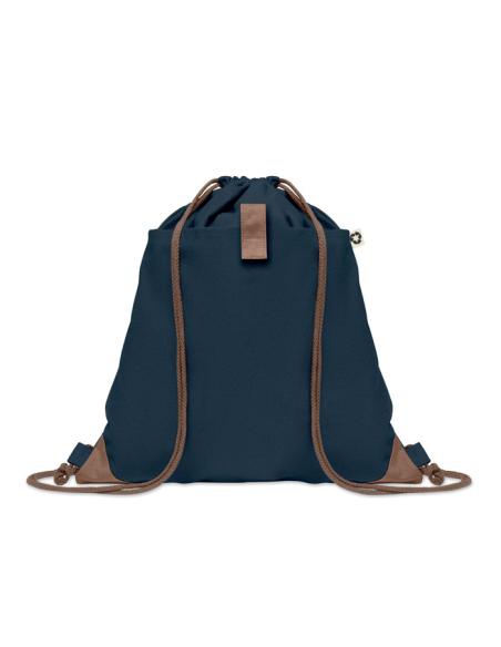 Bolsa de tela algodón reciclado Davao con cuerdas y bolsillo 220g/m2  PERSONALIZABLE