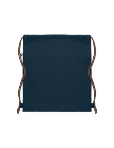 Bolsa de tela algodón reciclado Davao con cuerdas y bolsillo 220g/m2  PERSONALIZABLE