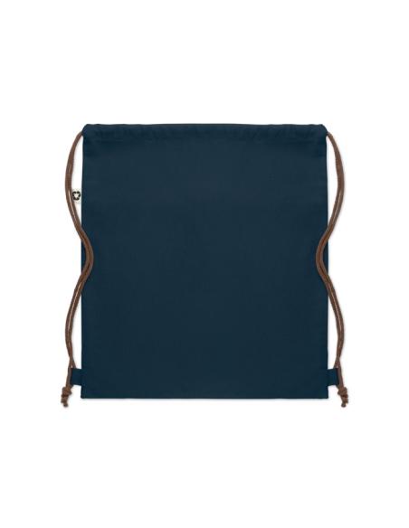 Bolsa de tela algodón reciclado Davao con cuerdas y bolsillo 220g/m2  PERSONALIZABLE