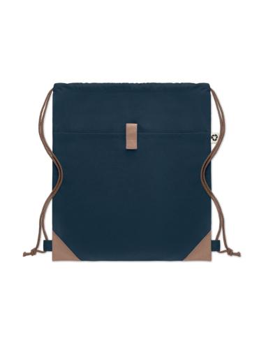 Bolsa de tela algodón reciclado Davao con cuerdas y bolsillo 220g/m2  PERSONALIZABLE