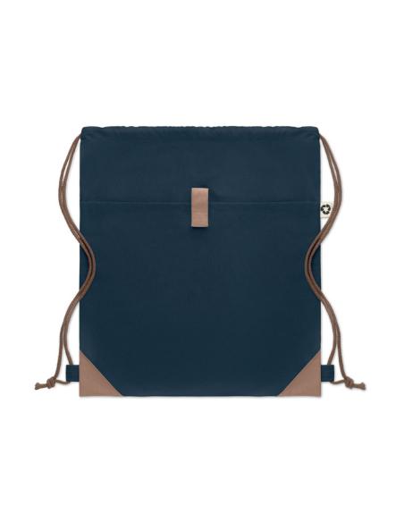 Bolsa de tela algodón reciclado Davao con cuerdas y bolsillo 220g/m2  PERSONALIZABLE