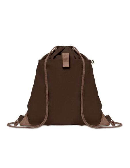 Bolsa de tela algodón reciclado Davao con cuerdas y bolsillo 220g/m2  PERSONALIZABLE