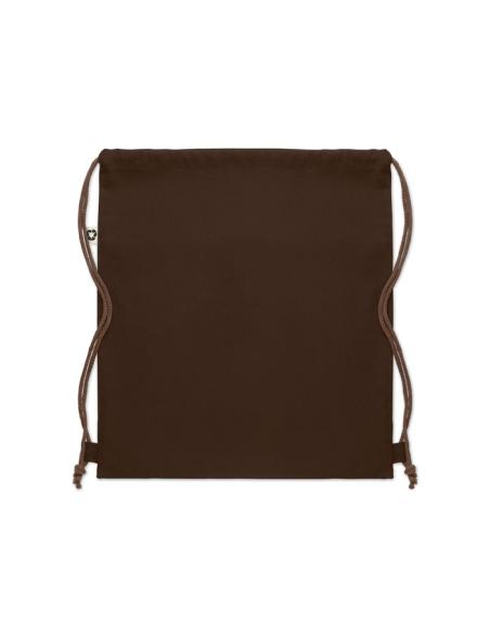 Bolsa de tela algodón reciclado Davao con cuerdas y bolsillo 220g/m2  PERSONALIZABLE
