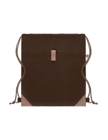 Bolsa de tela algodón reciclado Davao con cuerdas y bolsillo 220g/m2  PERSONALIZABLE